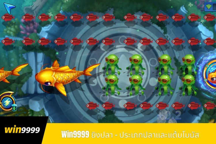 Win9999 ยิงปลา - ประเภทปลาและแต้มโบนัส